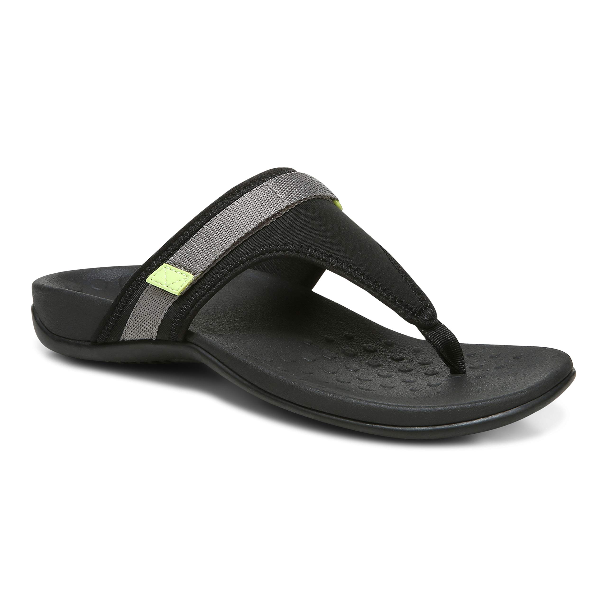 Women's Rest Tiffany Toe Post Sandal- Ladies Orhtotic Sandals That Include Three Zone Comfort with Arch Support- Flip Flop for Ladies, Medium and Wide Width Size 5-12 Black 7.5 Medium US