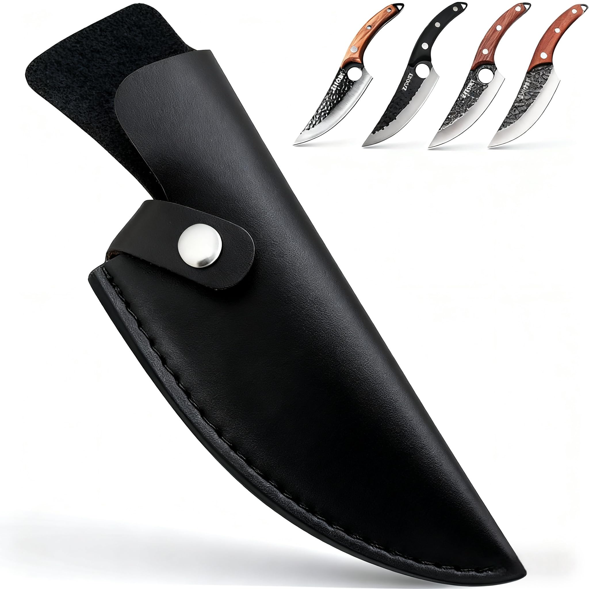 Kitory 6-inch Boning Knife Sheath - Premium Soft Leather Blade Cover with Secure Belt Loop | Durable & Lightweight for Hunting, Camping, Kitchen | 2025 Gift for Outdoorsmen, Chefs (Black)