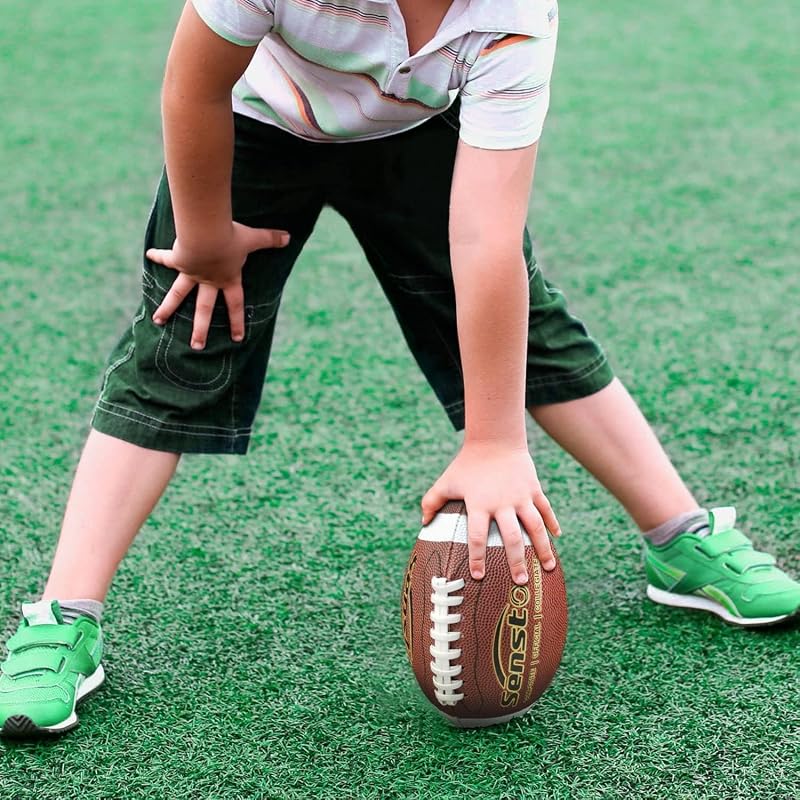 Senston Amerikai Futball Labda 5-ös Méret, Tartós Műbőr Borítás, Puha Fogású, Fiataloknak, NFL Stílusú, Barna