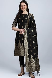 Women's Cotton Silk Jacquard Kurta Pant with Dupatta Set
