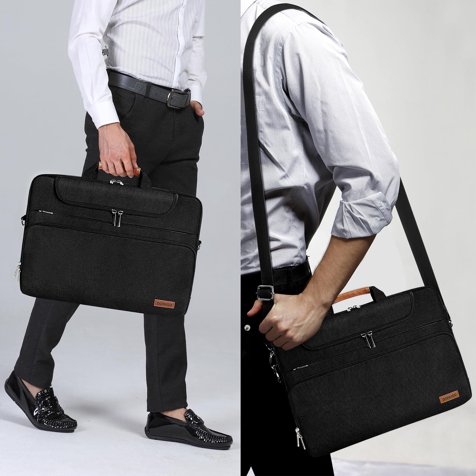 DOMISO Sacoche Ordinateur 18 Pouces Résistant à l'Eau Pochette PC Portable Sac à Bandoulière Homme Business Sac de Transport pour PC Gamer 18 Pouces/ASUS ROG Strix Scar 18 & G18 (2023-2025), Noir