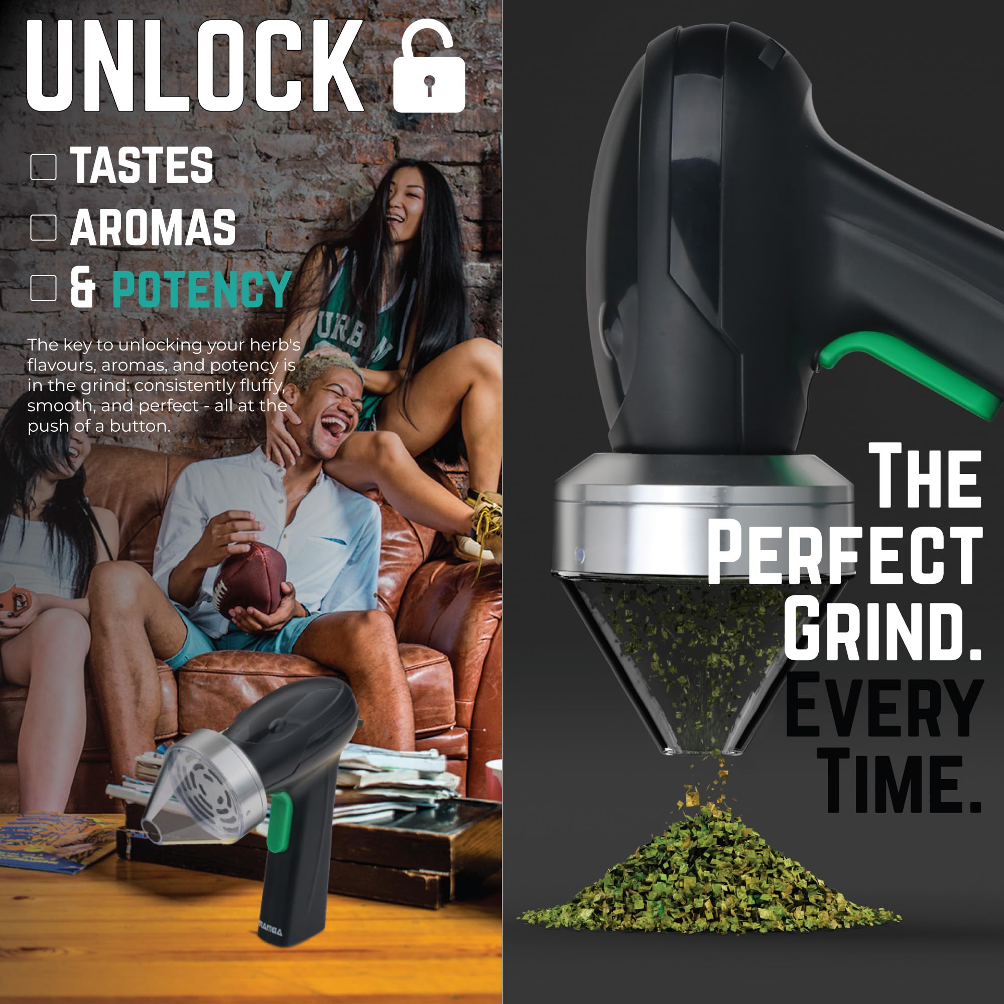 Mamba Monster 3.5g Silver USB Electric Herb Grinder Powered for Easy One Handed Machine Grinding - Image 4