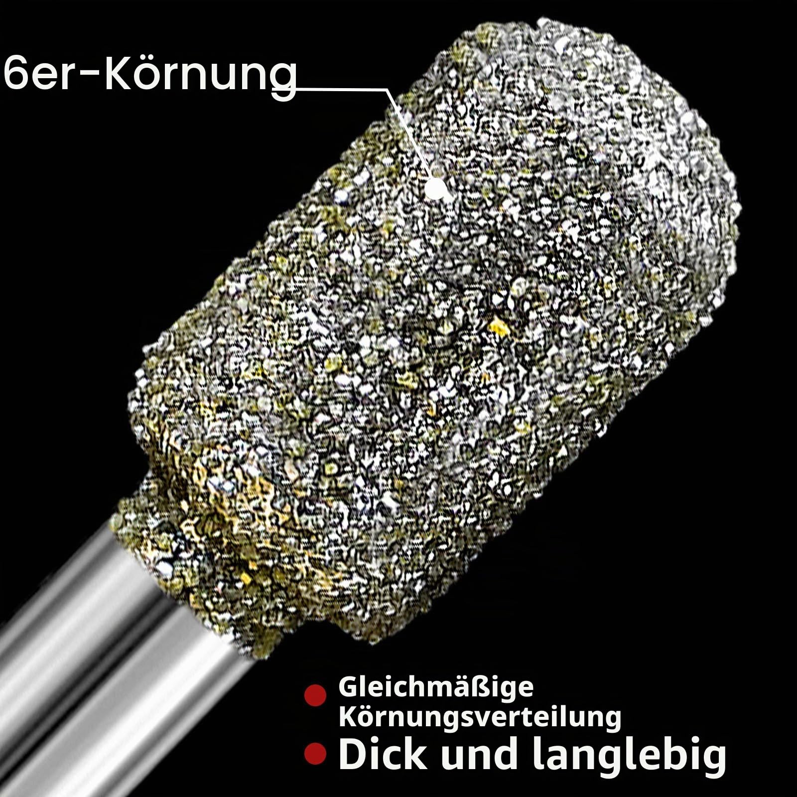 40 Stück Diamant Fräser Set für Dremel Aufsätze Zubehoer, Diamond Schleifaufsätze, 46 Diamant Schleifstifte Set Körnung mit 1/8" Schaft für Schleifen Glas, Stein, Jade, Hartholz, Keramik, Marmor