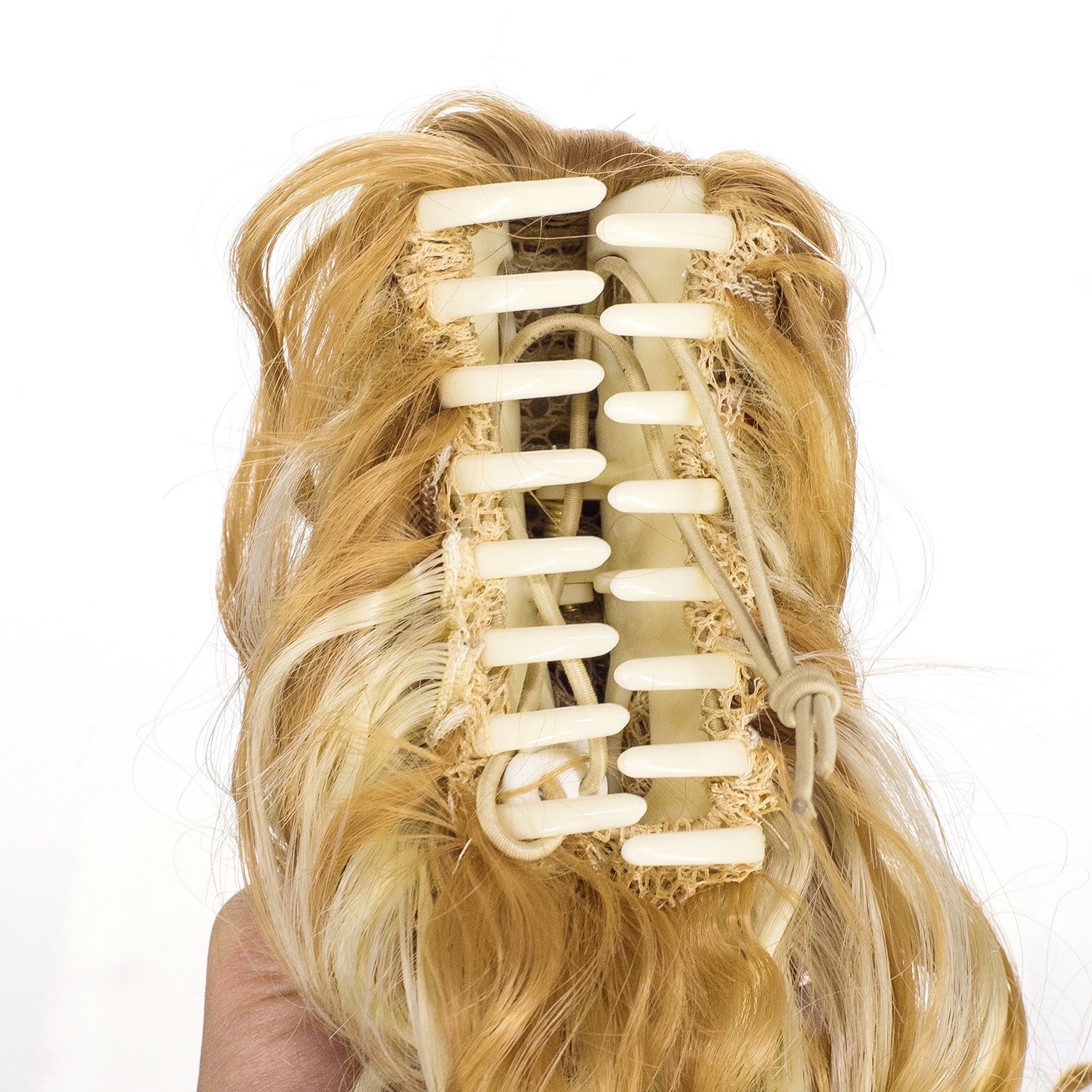 12-Inch Short Screw Curl Claw Clip Ponytail Extension Synthetic Clip Amazon.com : SWACC 12-Inch Short Screw Curls Claw Clip  main image 3