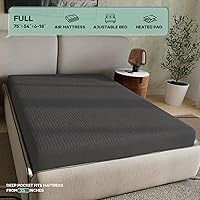 Vista 4 de OhGeni Protector de colchón impermeable, gris completo, sábana ajustada con bolsillos elásticos, material hipoalergénico, transpirable, refrescante