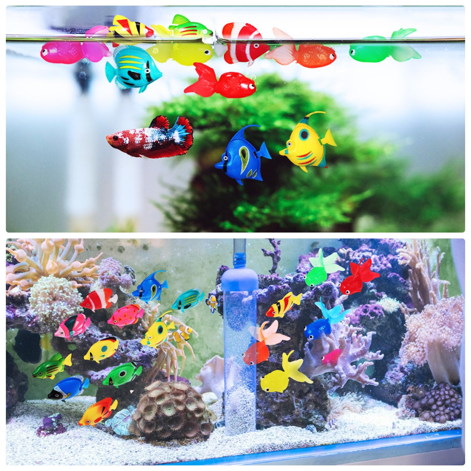 POPETPOP 6pcs Artificial Ocean Figurines Floating Aquarium Decor