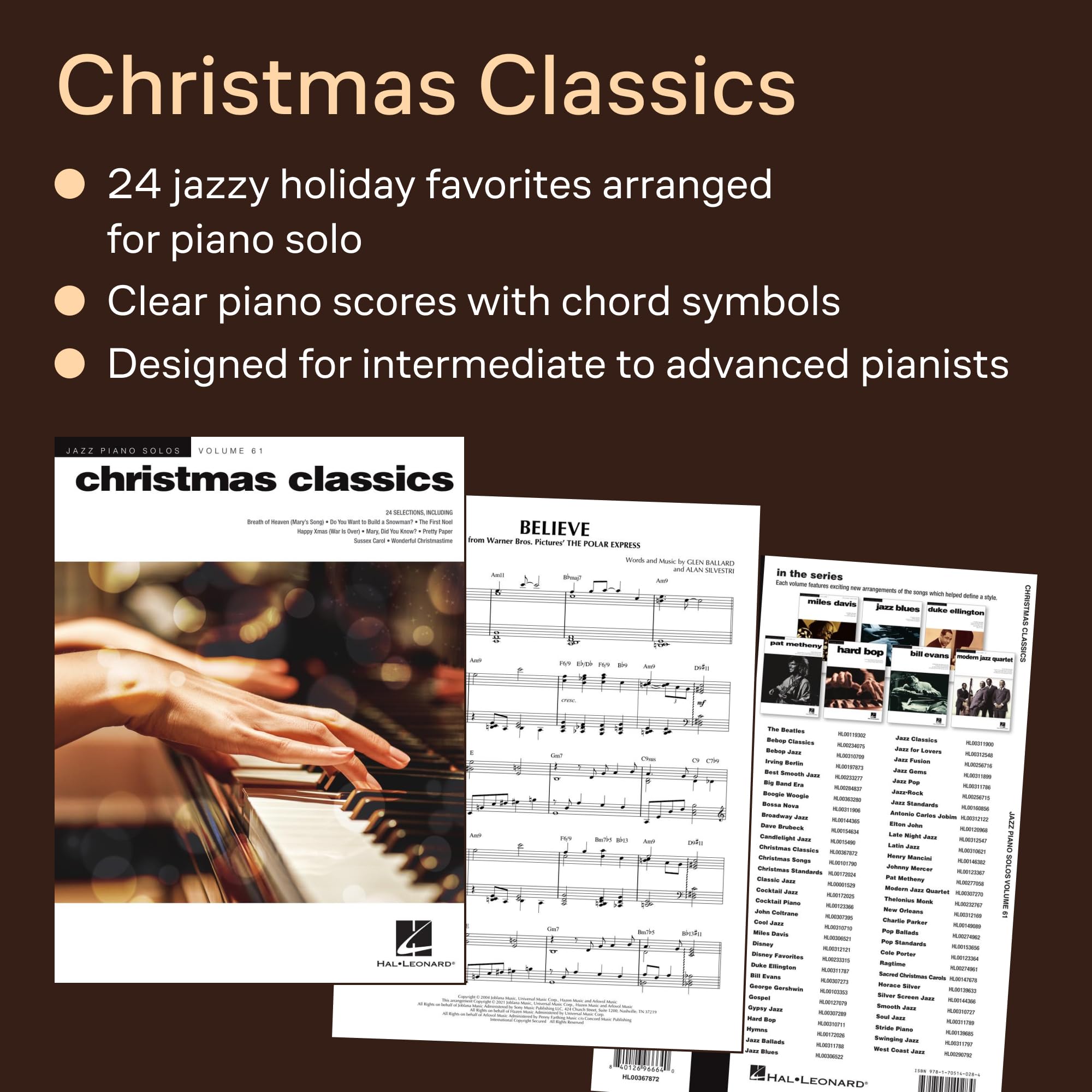 Christmas Classics Jazz Piano Solos Series Vol. 61