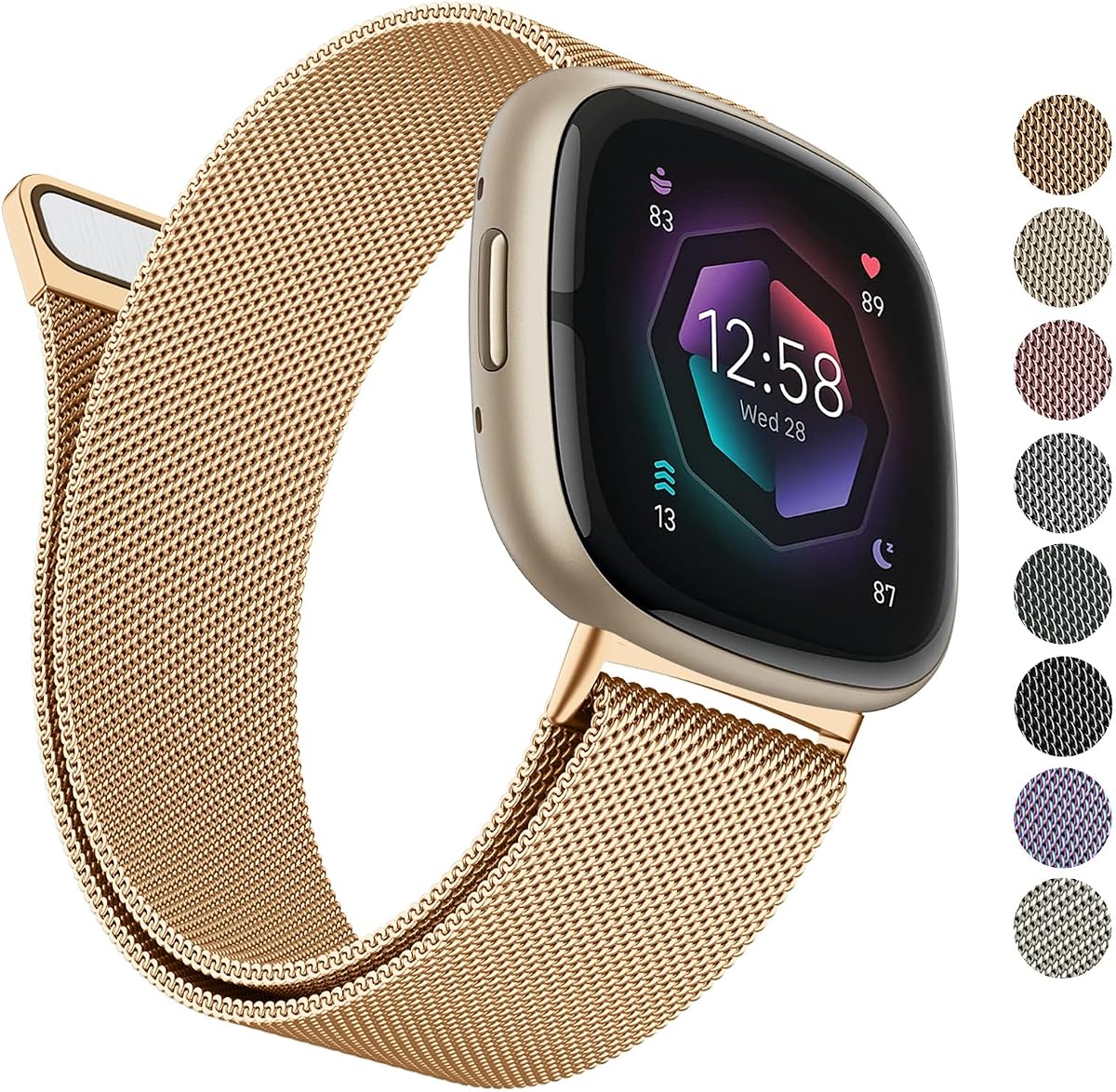 AK Metal Band Compatible with Fitbit Sense 2 / Sense Bands/Fitbit Versa 4 / Versa 3 Bands Women Men