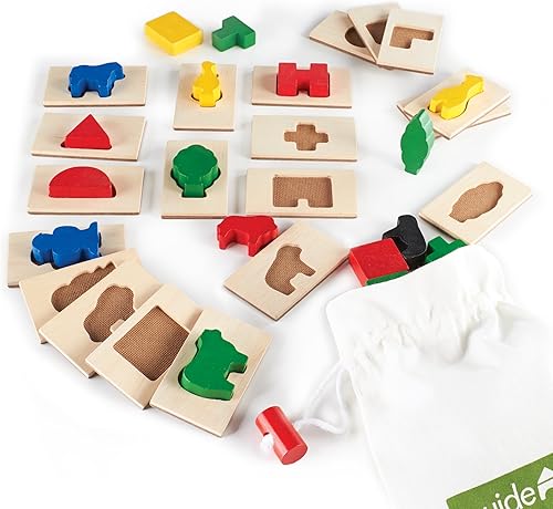 Guidecraft 3D Feel & Find Icons, Shape and Tile Matching Toy para niños, juguetes educativos y de aprendizaje