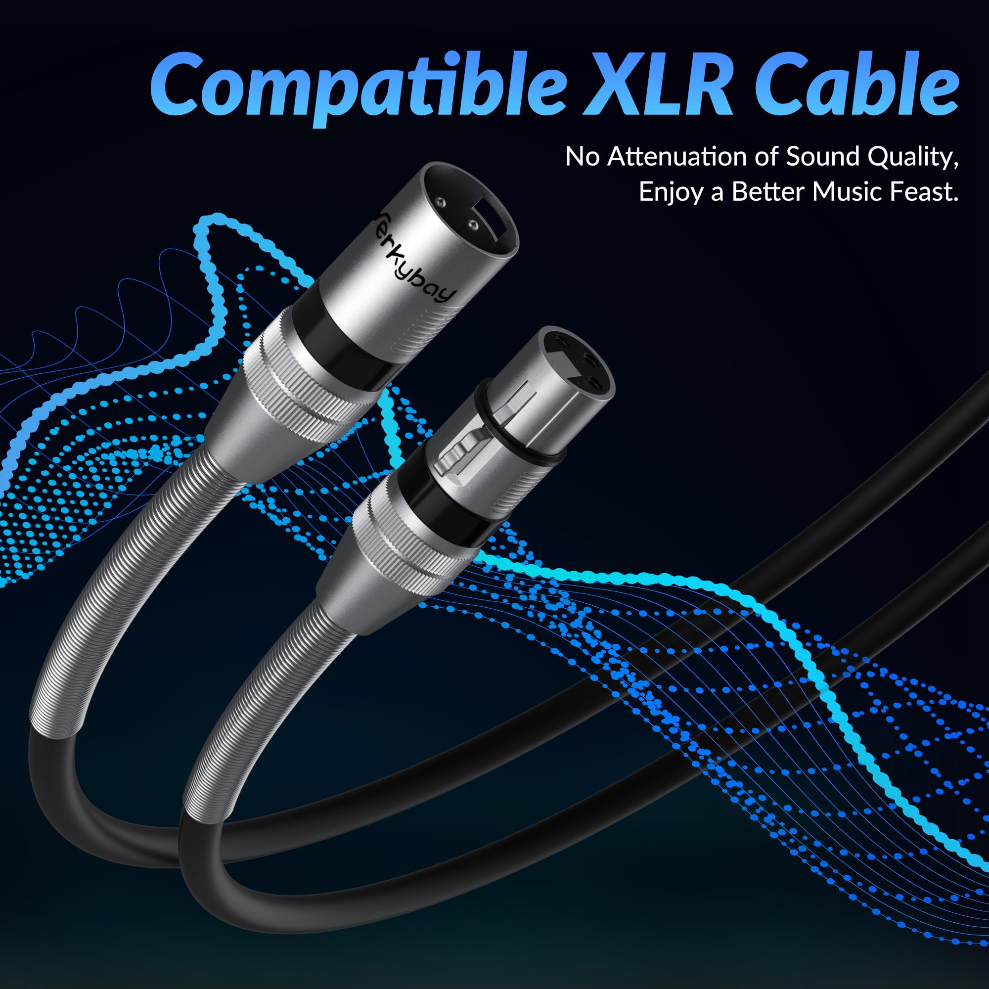Cable XLR de 3 Pines 40m(1 unidad), Adaptador XLR Macho a Hembra, Cable de Micrófono Balanceado con Resorte SR para Micrófono, Podcast, Escenario, Altavoz, Mezclador, Amplificador etc.