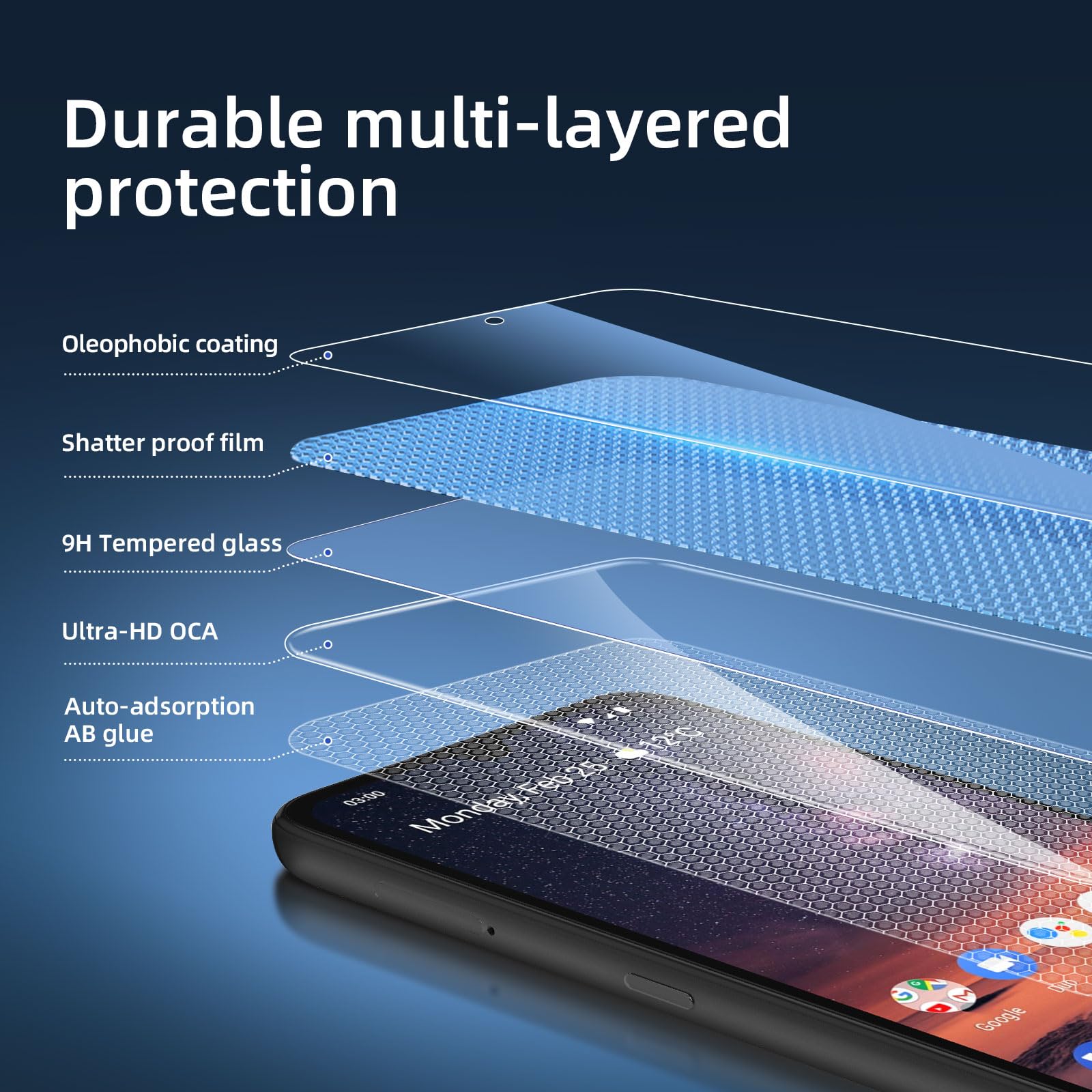 NEW'C 3 Pezzi, Vetro Temperato per Nokia 3.2, Pellicola Prottetiva, Senza Bolle, Durezza 9H, 0,33mm Ultra Trasparente, Ultra Resistente