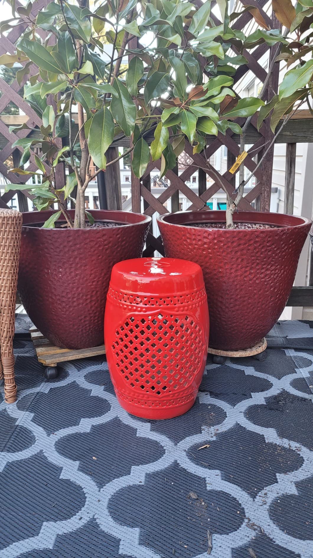 IINSSDJ Decorative Garden Stools, Round Portable Ceramic Side