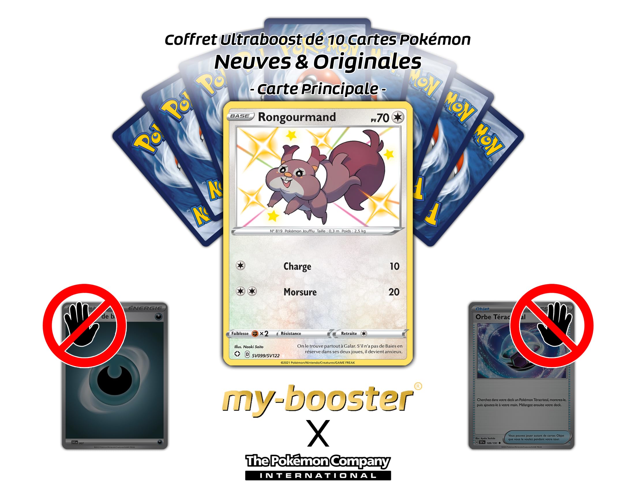 my-booster Rongourmand (Skwovet) SV099/SV122 Cromatico Secreto X Écarlate et Violet 4.5 Destinées Radieuses - Box di 10 carte Pokémon Francese