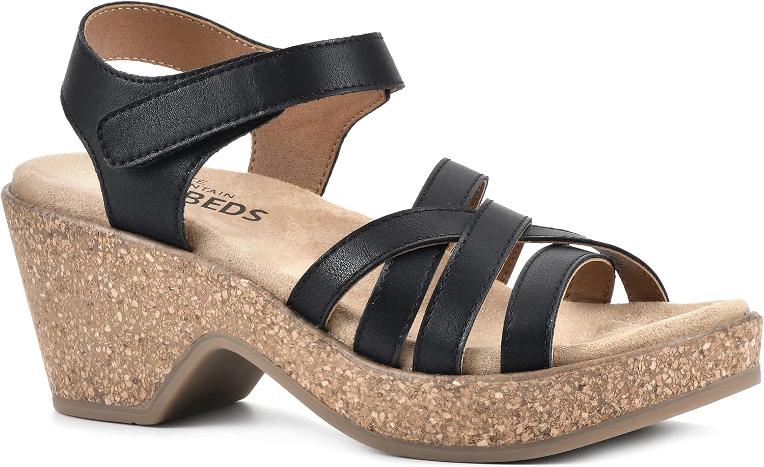 WHITE MOUNTAIN Shoes Conquer Women's Platform Sandal, Black/Burn/Smooth, 8 M