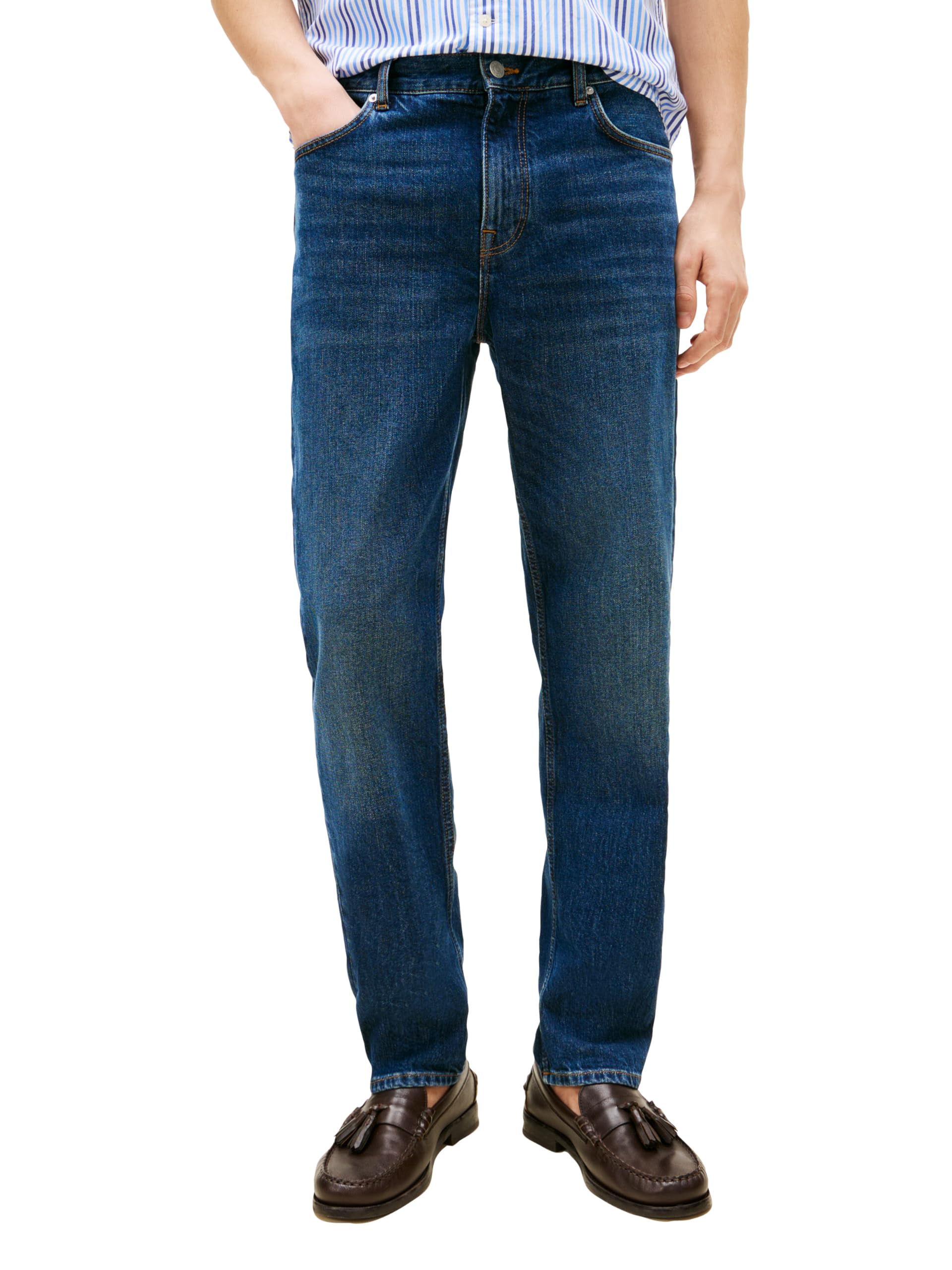 Mens Slim Straight Fit Stretch Jeans for Men