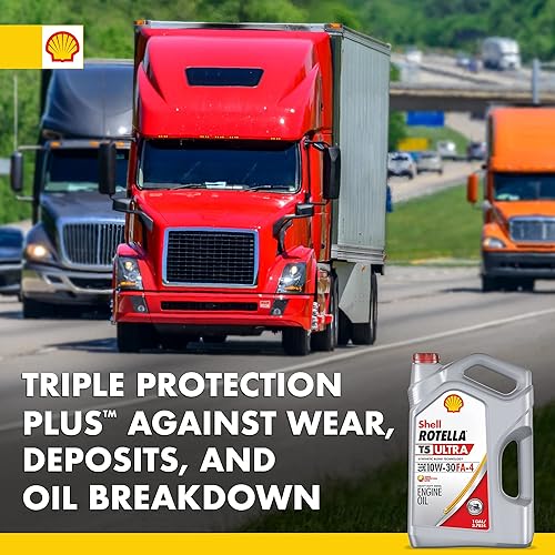 Miniatura 6 de Shell Rotella Aceite de motor diésel T5 Ultra Synthetic Blend 10W-30, FA-4 (1 galón, caja de 3)