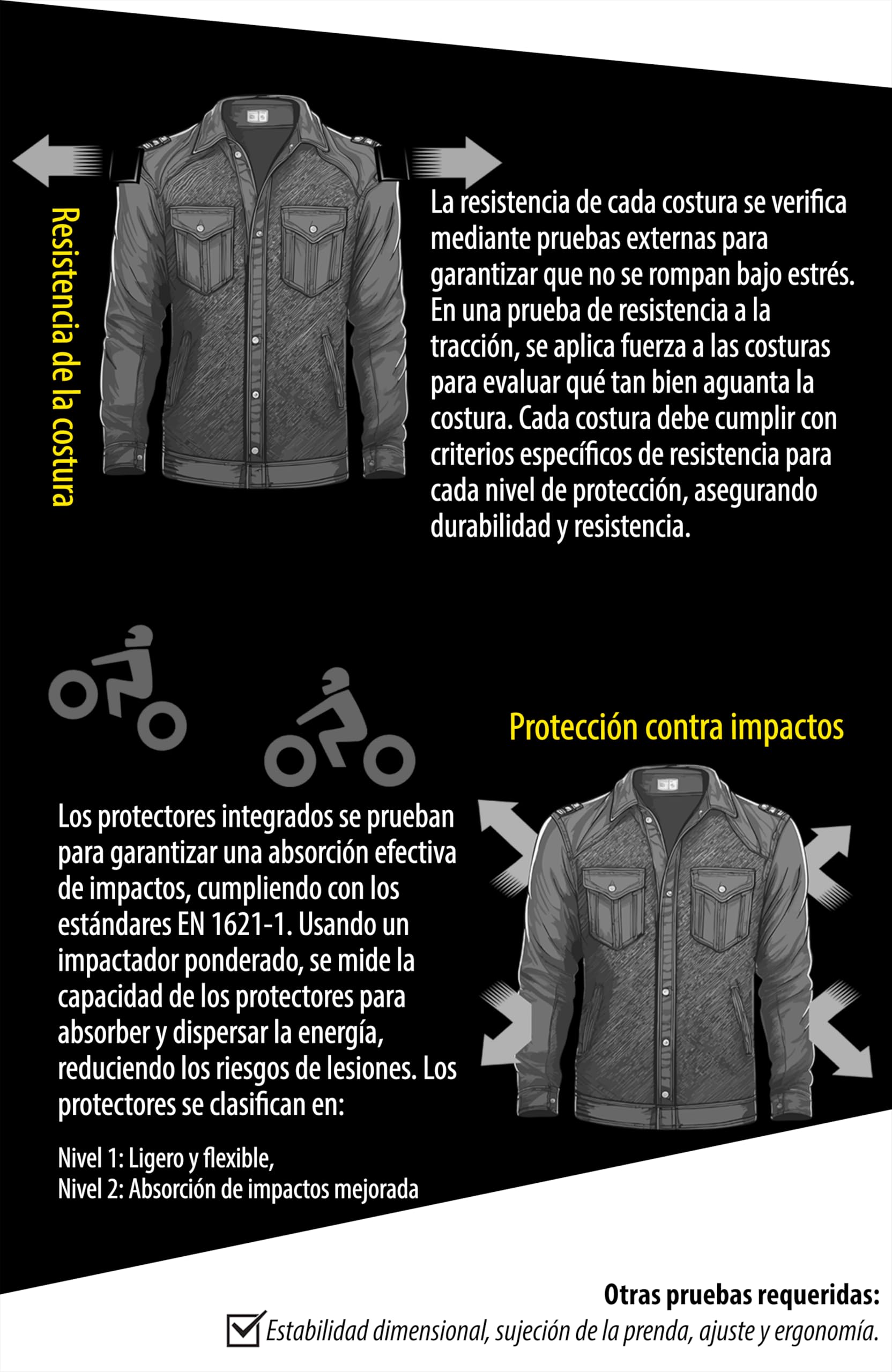 Texpeed Camisa moto hombre protecciones - Chaqueta de cuadros de motociclista fabricada con Aramid 280 g/m2 con armadura de protección (EN 1621-1) Gris - L
