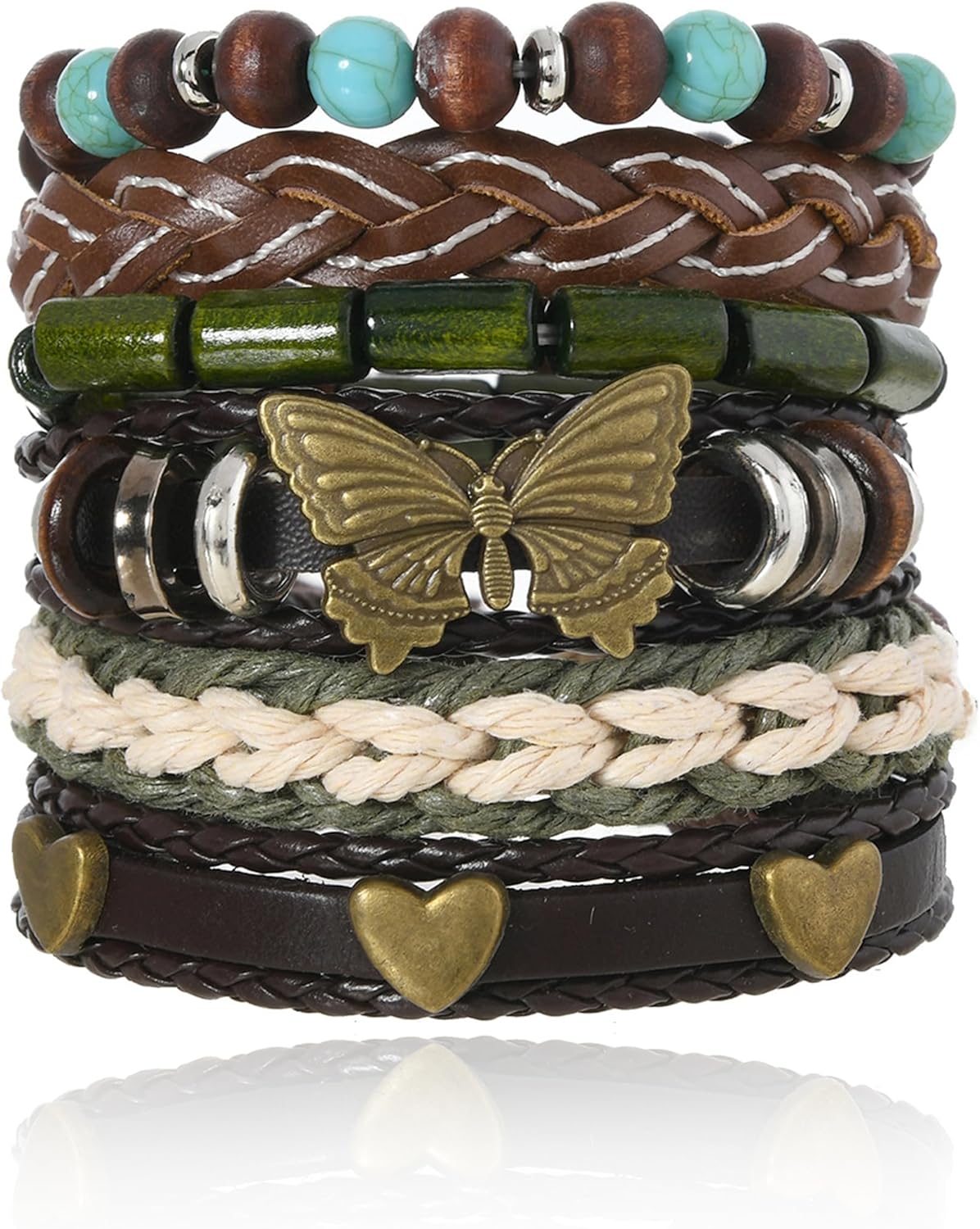 Long tiantian Western Bracelets for Women Boho Leather Wrap Bracelets Turquoise Beaded Bracelet Western Jewelry Outfit Dress for Women