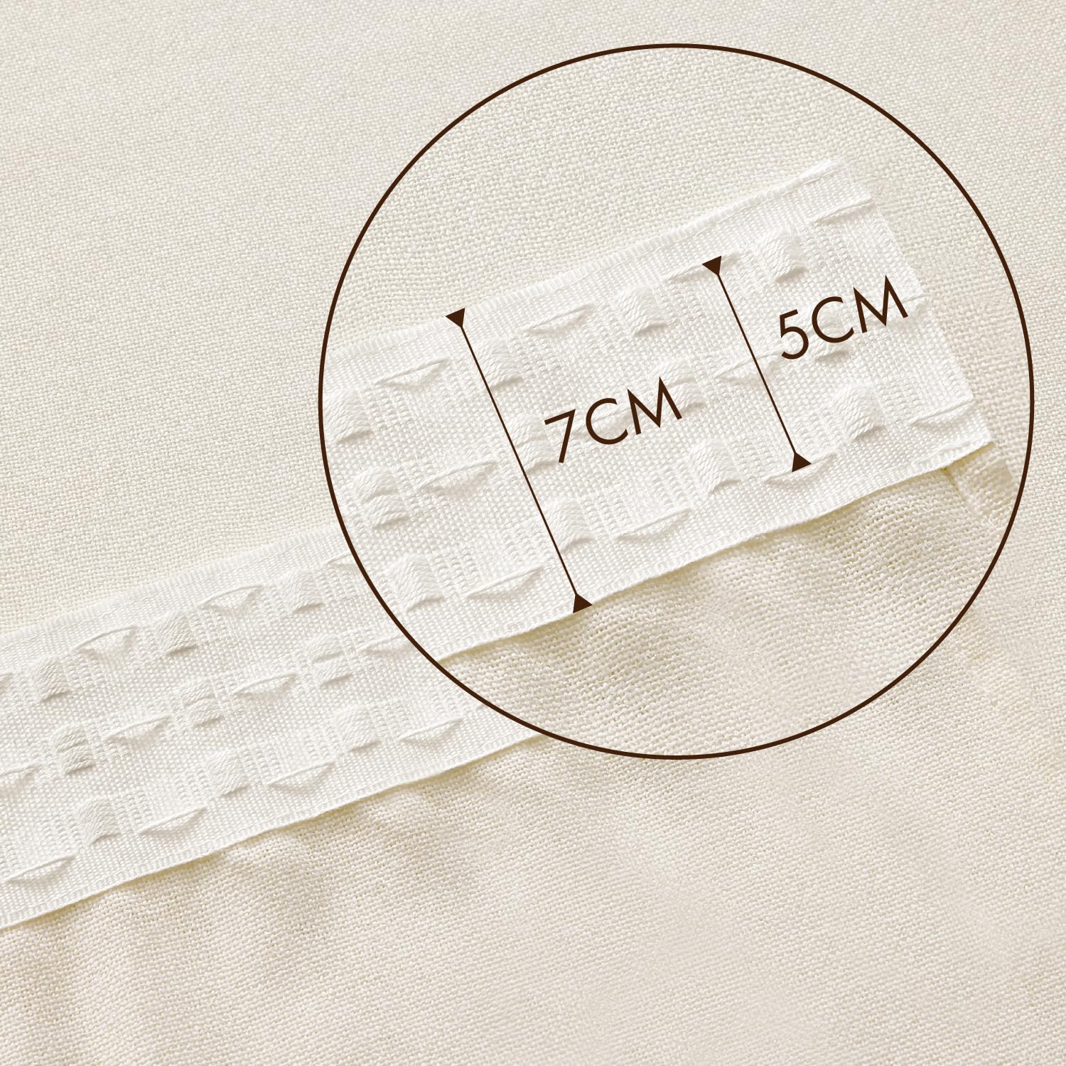 MIULEE Tende Effetto Lino Bianco con Fettuccia 2 Pezzi 140x225 cm | Tessuto effetto lino con fettuccia per soggiorno, camera da letto e cameretta; facile montaggio.
