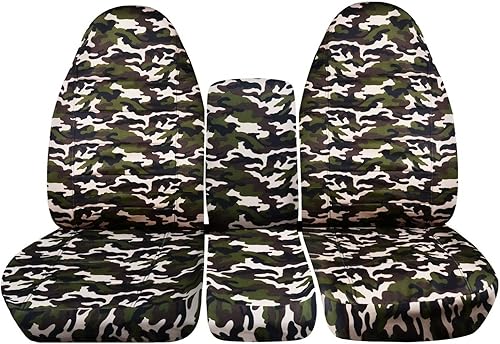 Miniatura 4 de Compatible con fundas de asiento de camión Dodge Ram Camo 1994-2002 (2. generación) (banco dividido 402040) con consola central, parte delantera