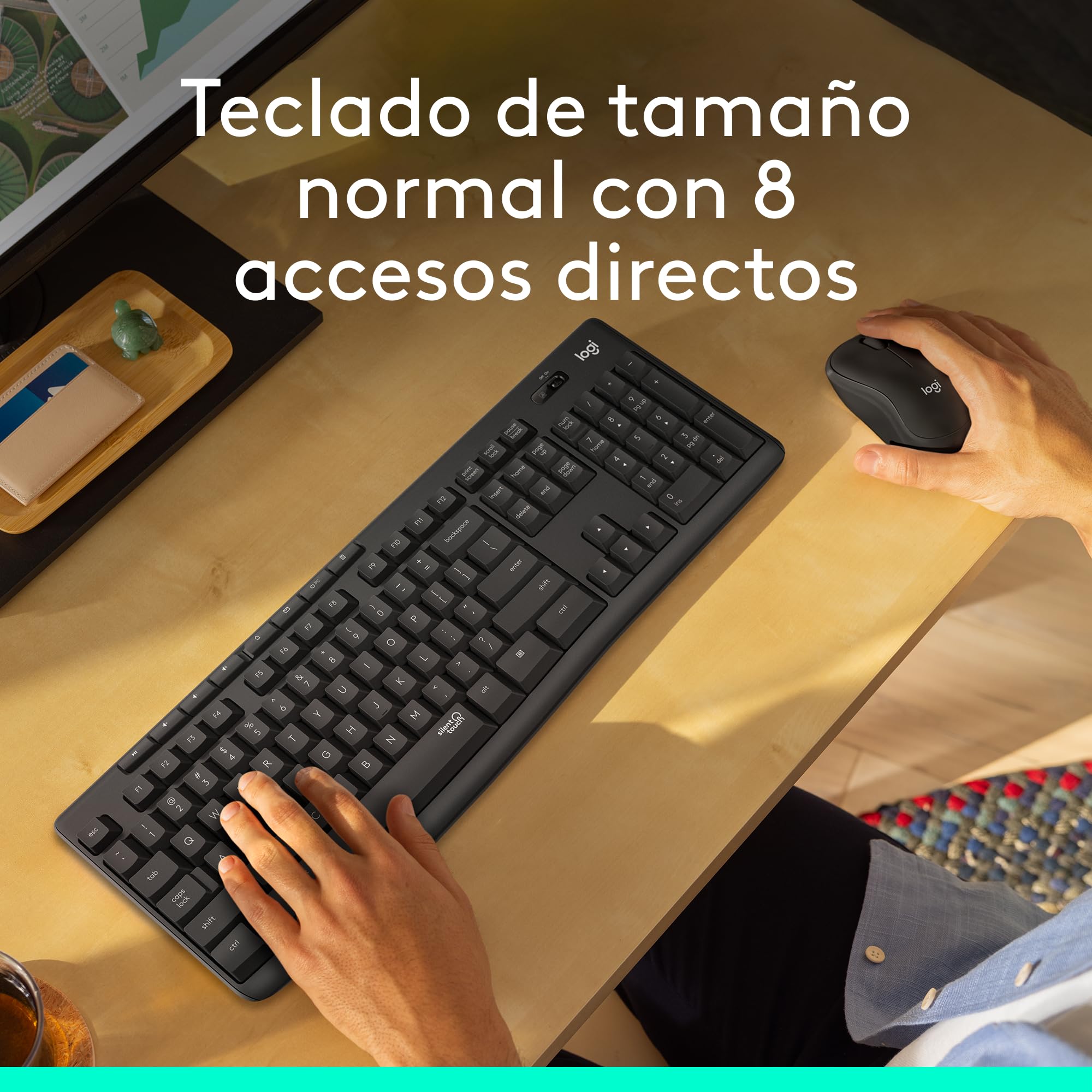 Logitech MK295 Silent Combinación de Teclado y Ratón Inalámbricos con SilentTouch, Seguimiento Óptico, Tecnología Inalámbrica sin Demoras, 90% Menos de Ruido, QWERTY Español, Negro