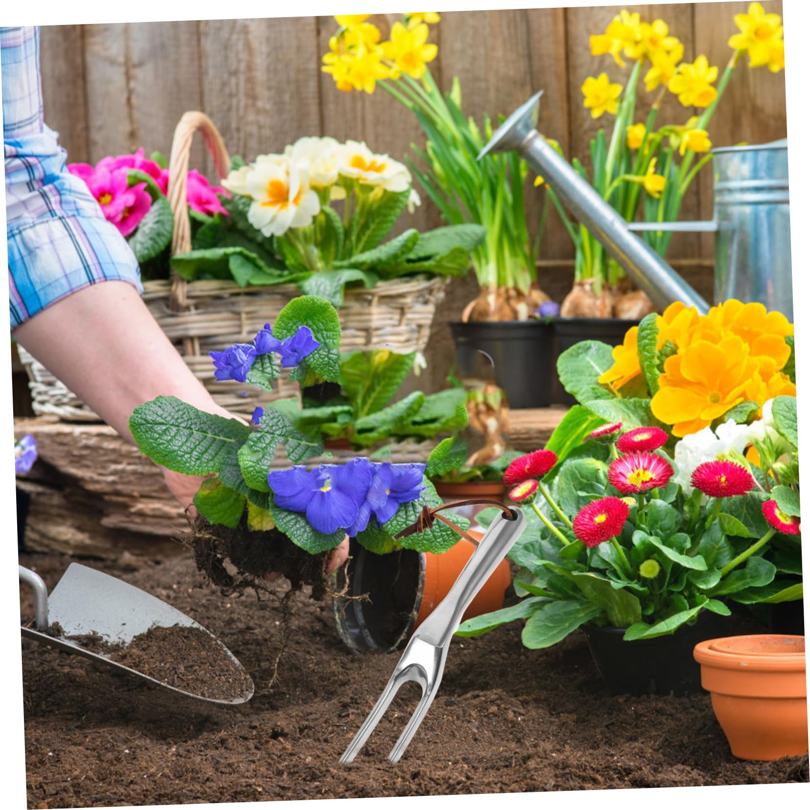 HOMSFOU 5stücke Handrechen Für Gartenarbeit Tragbarer Kleiner Metallrechen Zum Jäten Lockern Von Erde Und Pflanzenpflege Gartengerät Für Hobbygärtner Und Outdoor-nutzung