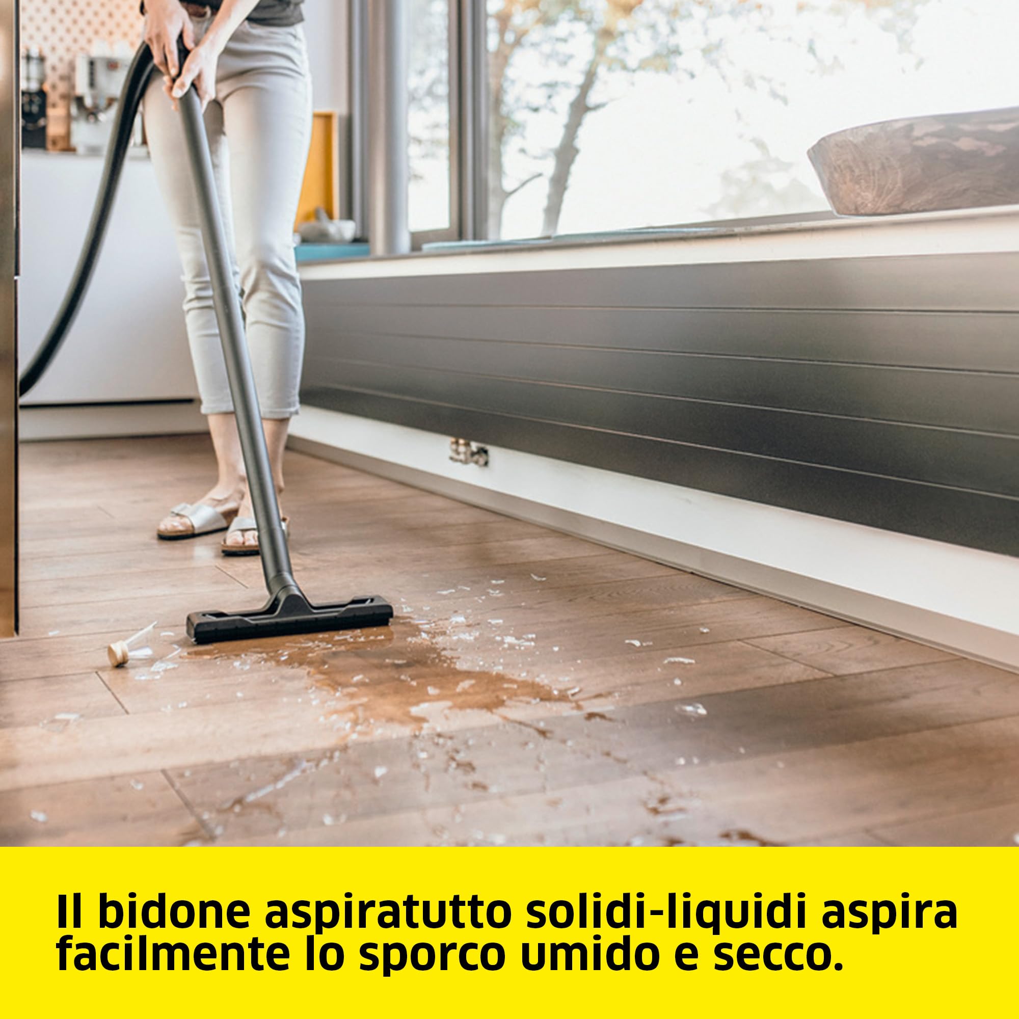 KÄRCHER aspiratore solidi liquidi WD 3 V-17/4/20, funzione soffiante, 1000 W, contenitore in plastica 17 l, tubo 2 m, con filtro a cartuccia, filtro in vello, bocchette per pavimenti e fessure