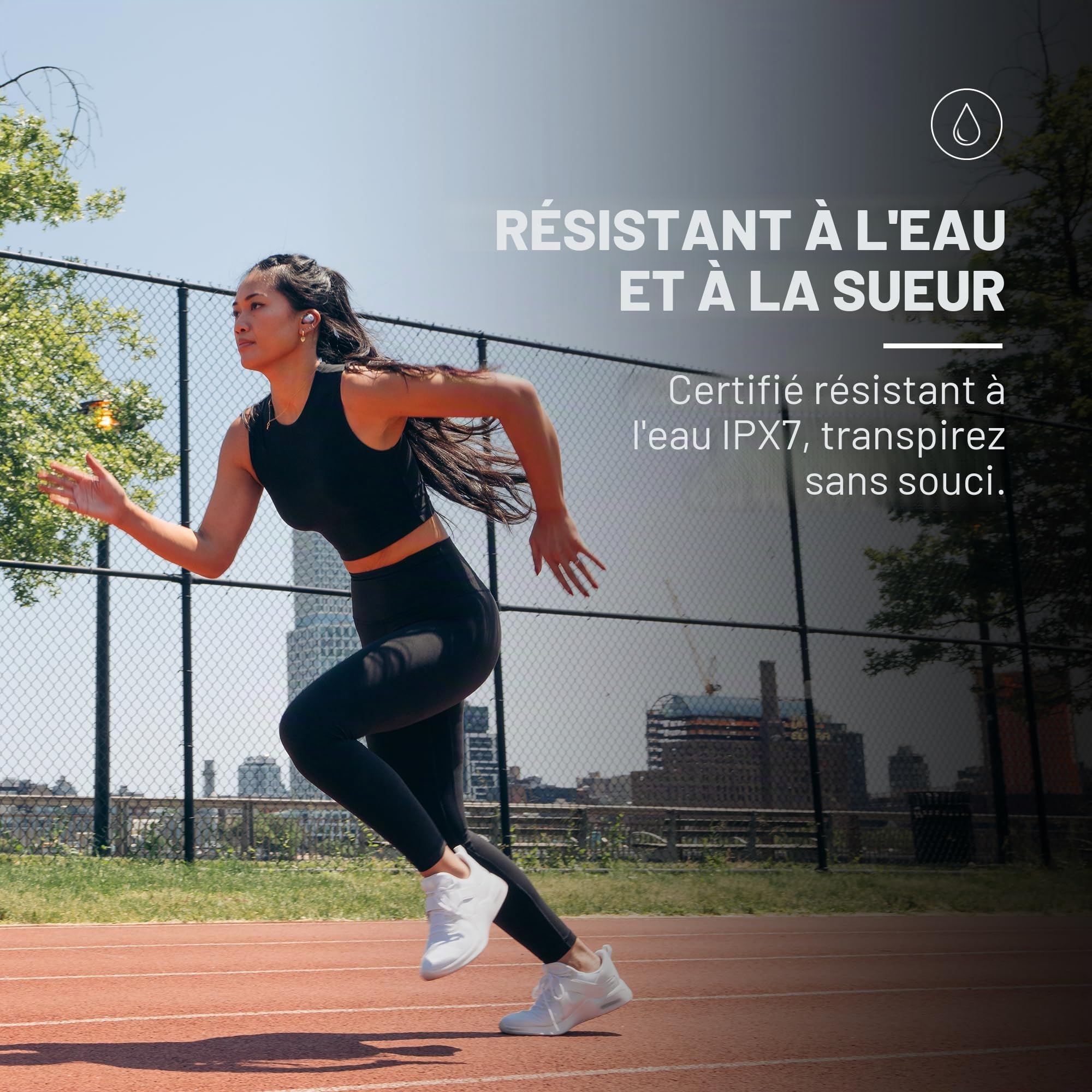 Raycon Écouteurs sans Fil Bluetooth de Fitness avec Micro intégré 54 Heures de Batterie IPX 7 étanche et étui de Chargement avec Conversation, SMS et Lecture Bluetooth 5.2 Sport Portable (Bleu)