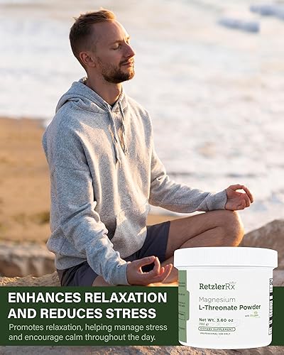 Miniatura 5 de RetzlerRx - Polvo de L-treonato de magnesio con Magtein, complejo de treonato de magnesio que apoya el cerebro, sin sabor, suplemento sin gluten