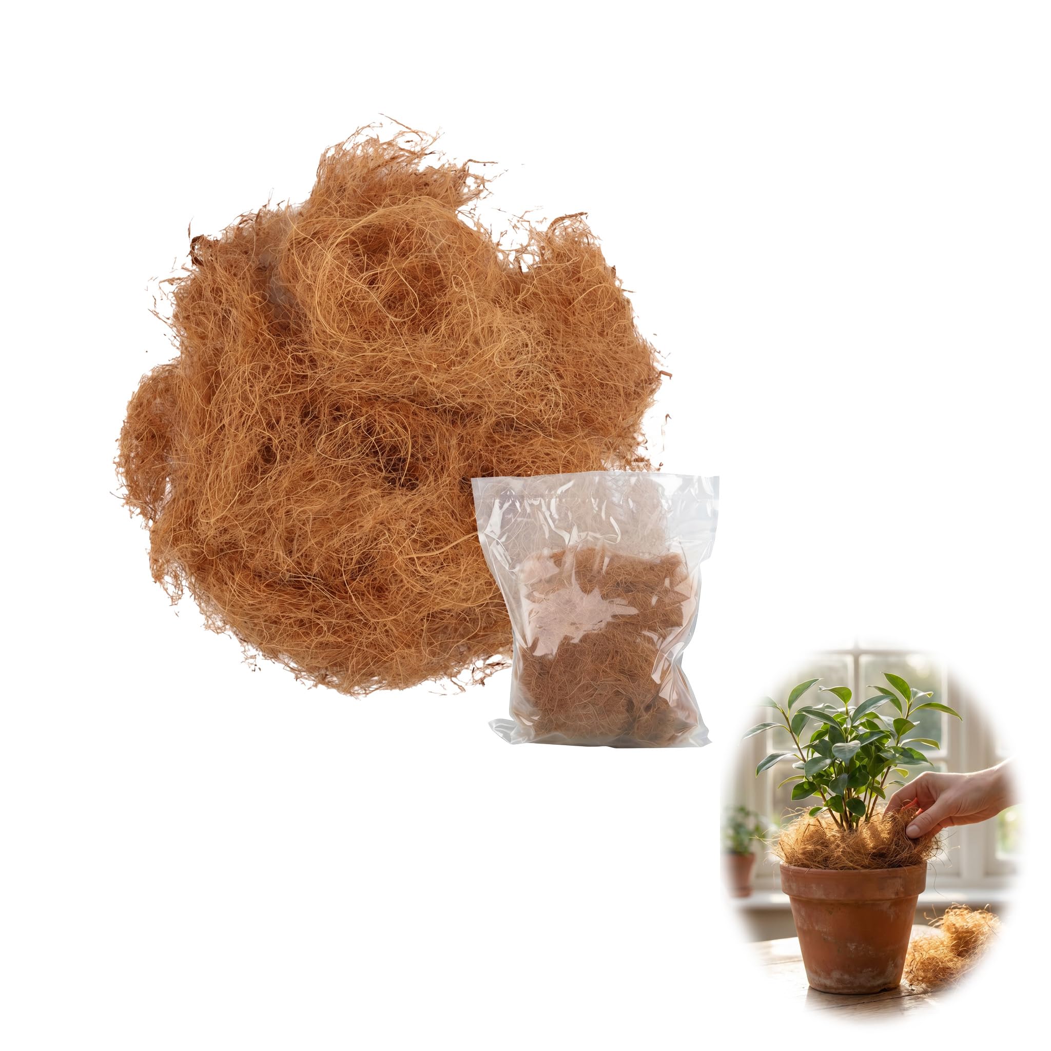 Natural Organic Coconut Fiber Substrate, 500g Coco Coir, Coconut Husk Silk