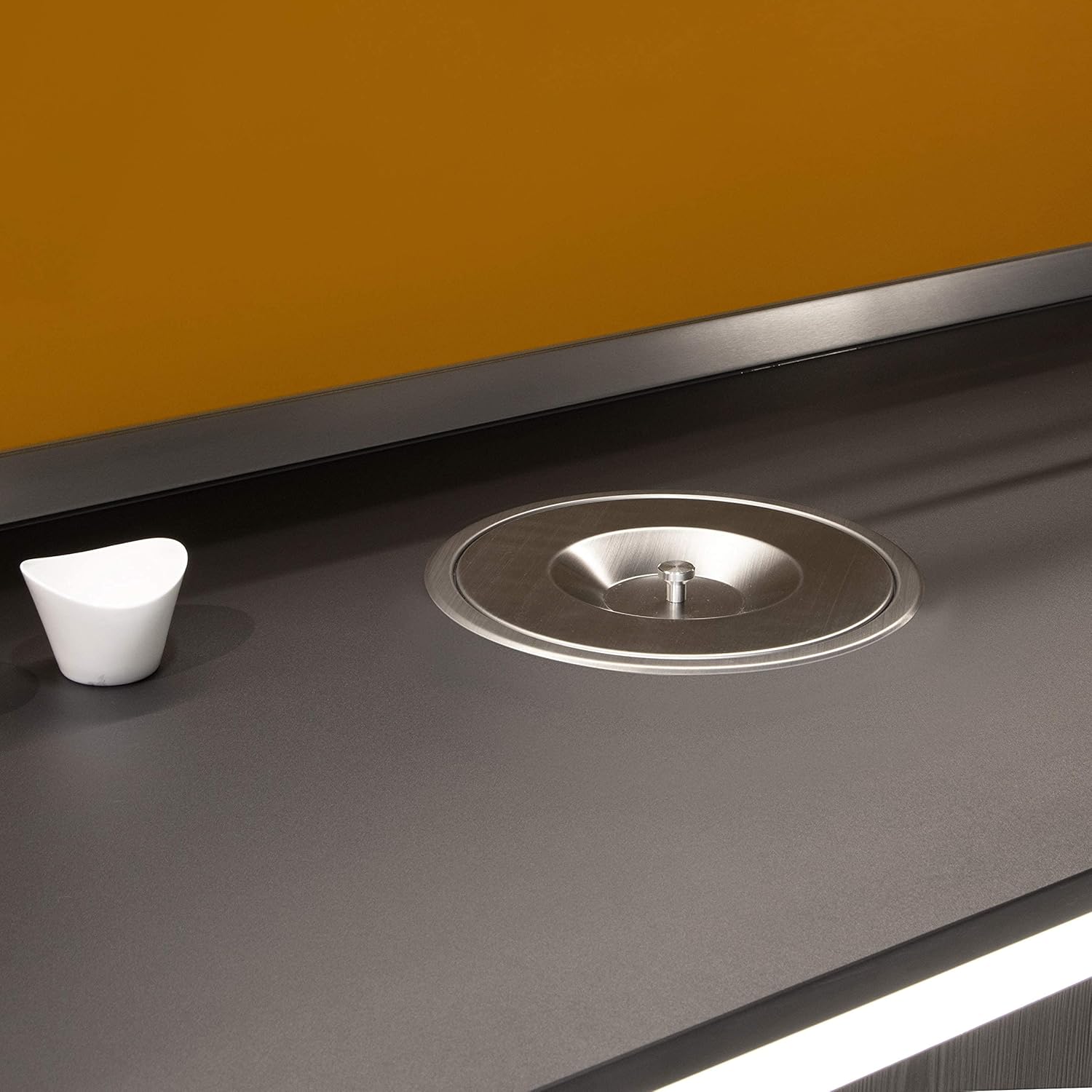 Emuca Worktop Waste bin, Plastic and Stainless Steel