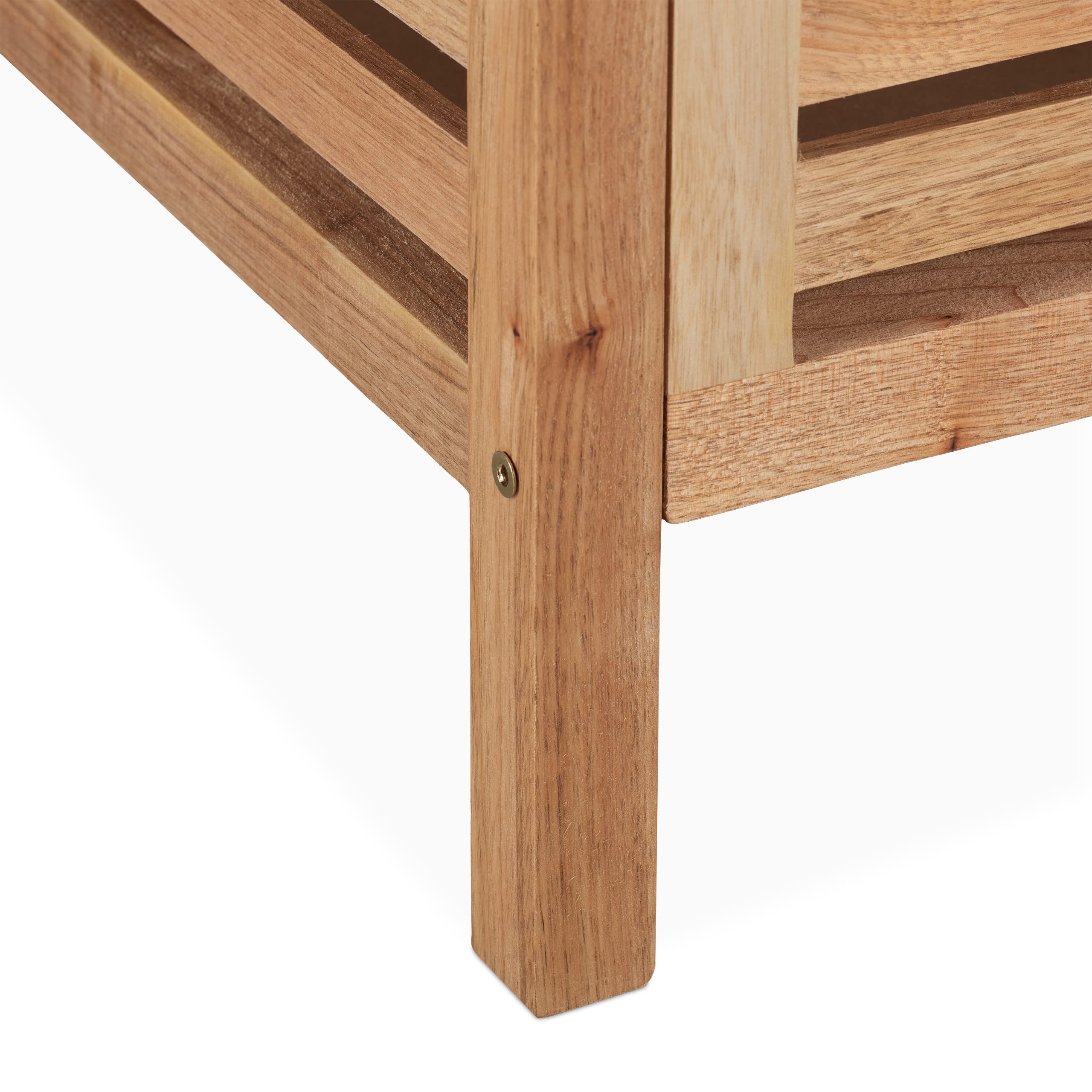 Relaxdays Cesta de Ropa Sucia con Asiento, Taburete Baño con Almacenaje, Madera de Nogal, 35 L, 51 x 39 x 39 cm, Natural