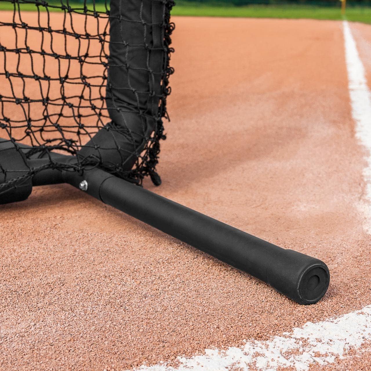 FORTRESS Baseball Padded Protective Screen | 7ft x 7ft Galvanized Steel Field Screen | [Nimitz Edition] with Optional Wheels