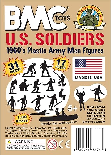 Miniatura 7 de BMC Marx Plastic Army Men US Soldiers - Figuras de 31 piezas de la Segunda Guerra Mundial - Fabricado en Estados Unidos