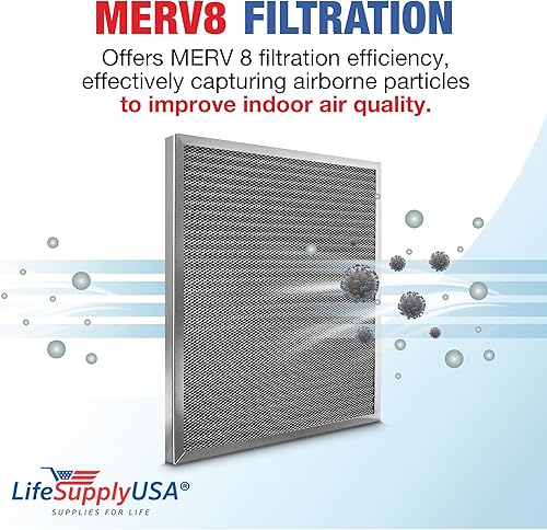 Miniatura 3 de LifeSupplyUSA Filtro electrostático de aluminio resistente de 12 x 30 x 1 reemplazo de aire acondicionado lavable y reutilizable, óptimo para HVAC