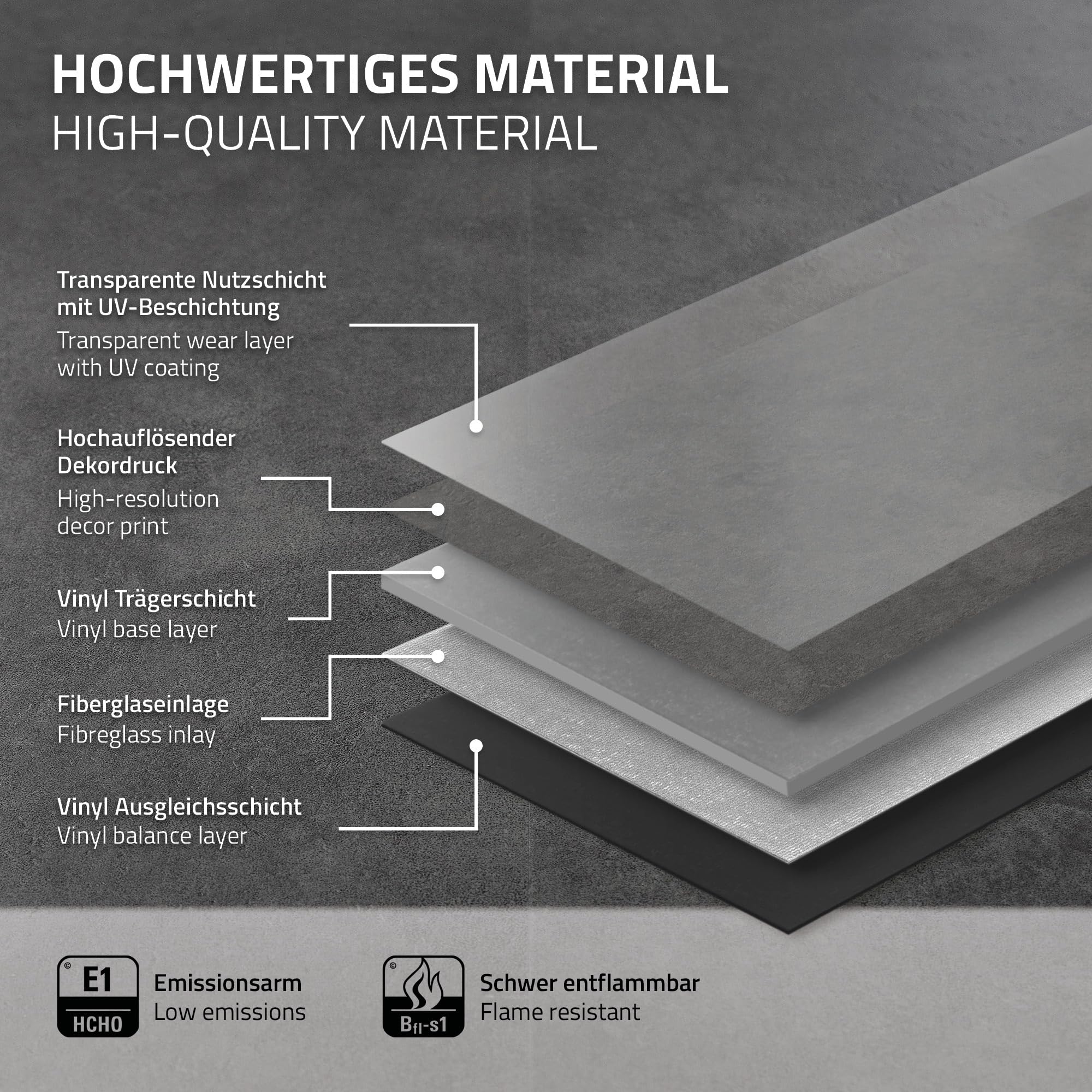 ML-Design Suelo Vinilico con Sistema de Encaje Click PVC, 20 Losetas de Vinilo, Baldosas Aspecto de Cemento Gris Oscuro, Parquet Antideslizante, Impermeable, 61 cm x 30,5 cm, Grosor de 4,2 mm, 3,72 m²