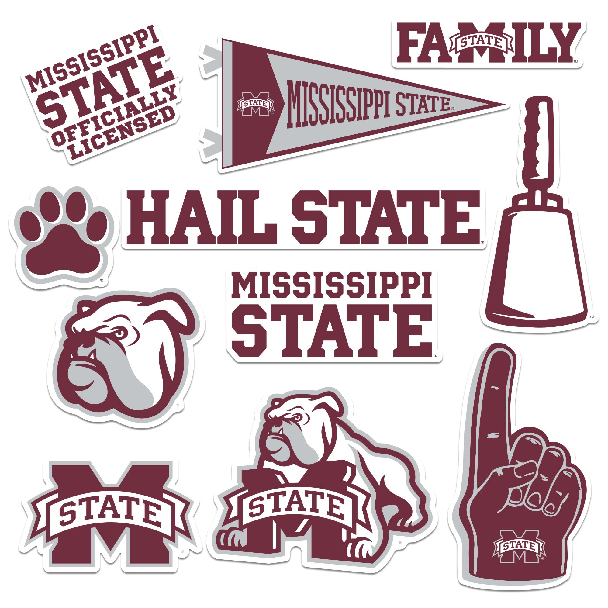 Mississippi State University 10 Vinyl Stickers Waterproof Die-Cut Decals