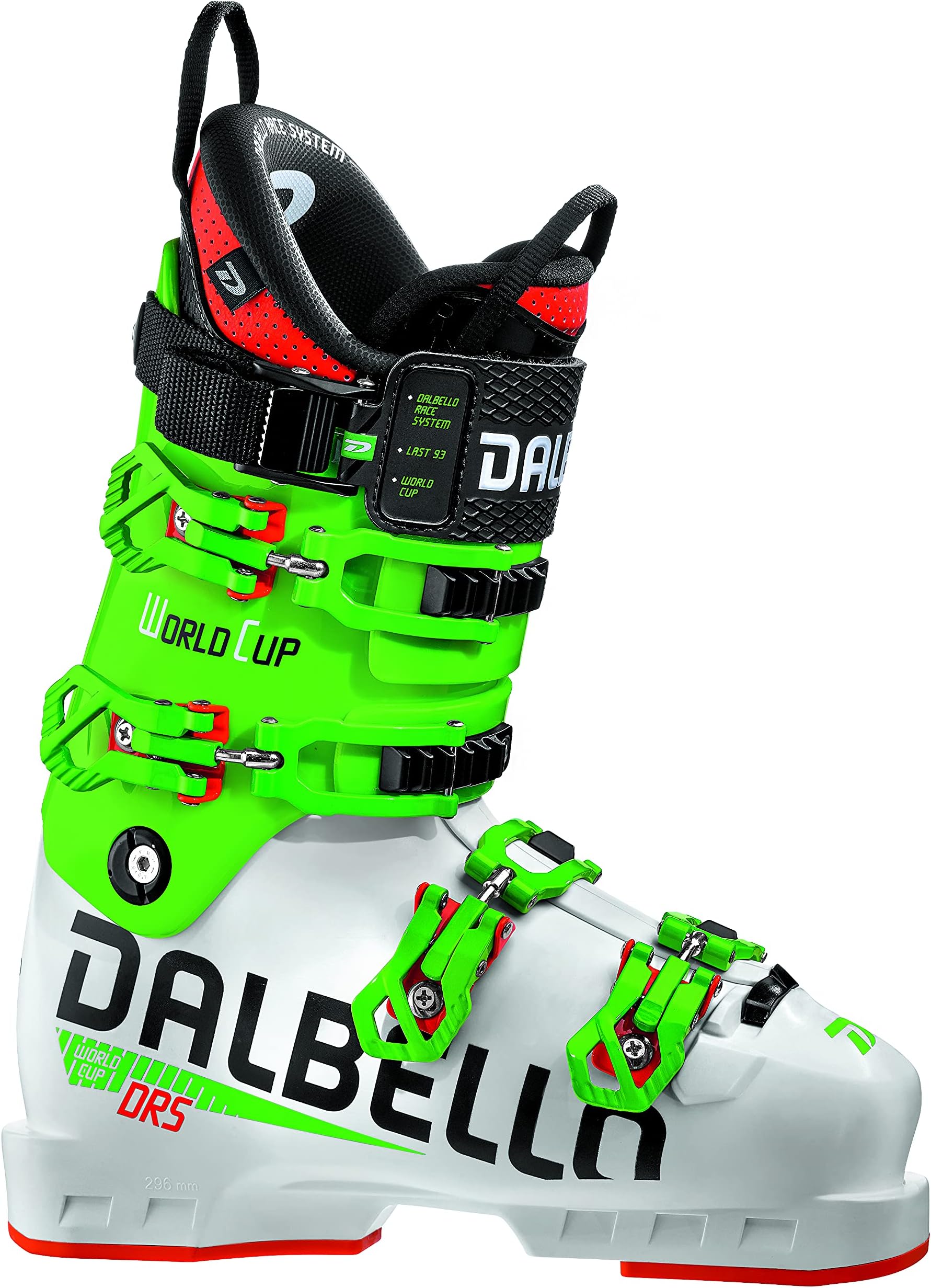 Dalbello Unisex โ Adult DRS WC H Uni Ski Boots, White/Race Green, 25.5