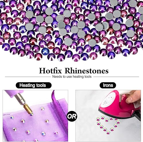 Miniatura 10 de Hotfix - Diamantes de imitación redondos de cristal con parte trasera plana para manualidades, ropa, zapatos, bolsa, decoración de bricolaje,