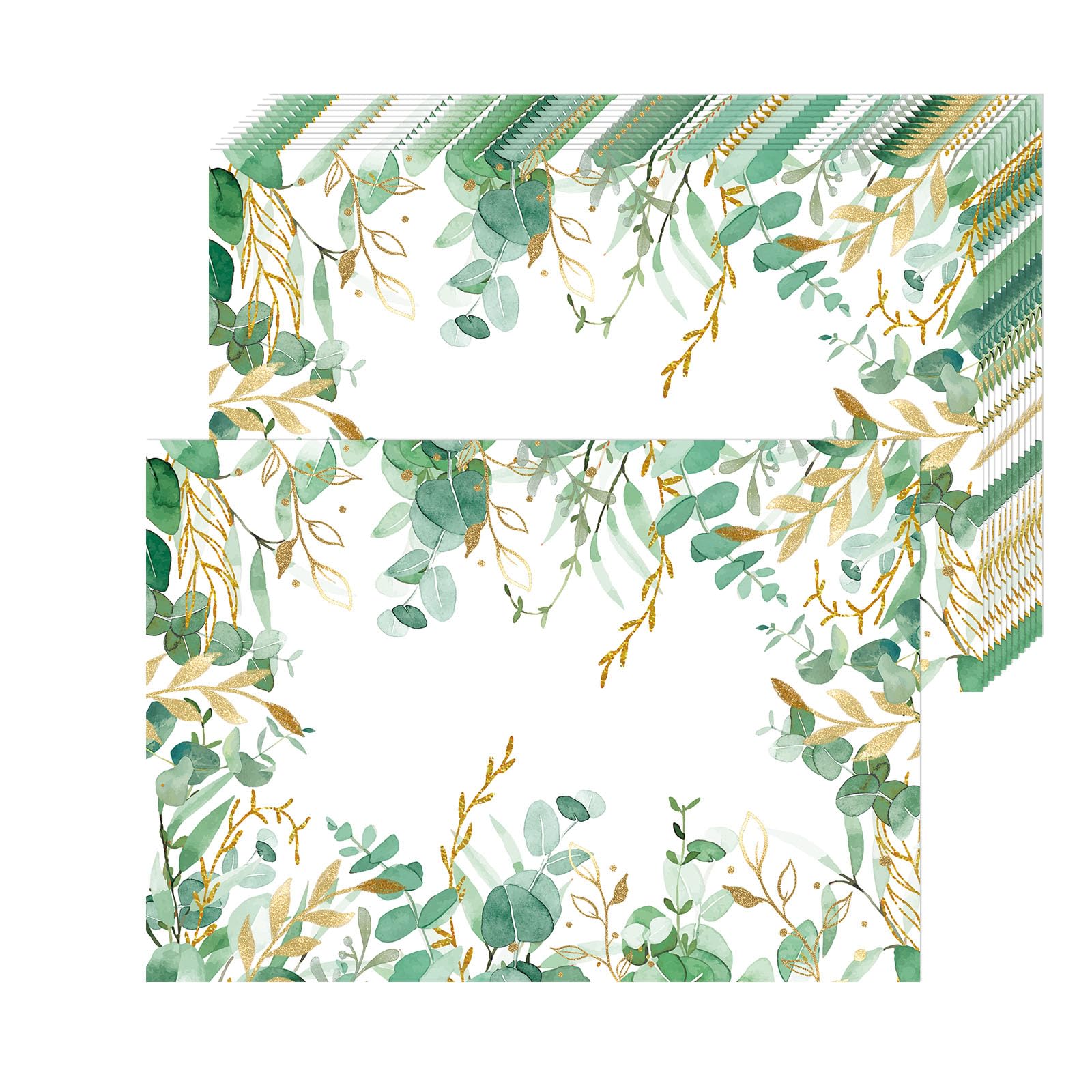 Tarklanda Juego de 50 manteles Individuales de Papel con eucalipto, manteles Individuales Desechables Hojas Verde manteles Individuales de Papel 40 x 28 cm, para Festival, Fiesta, Cocina, Mesa