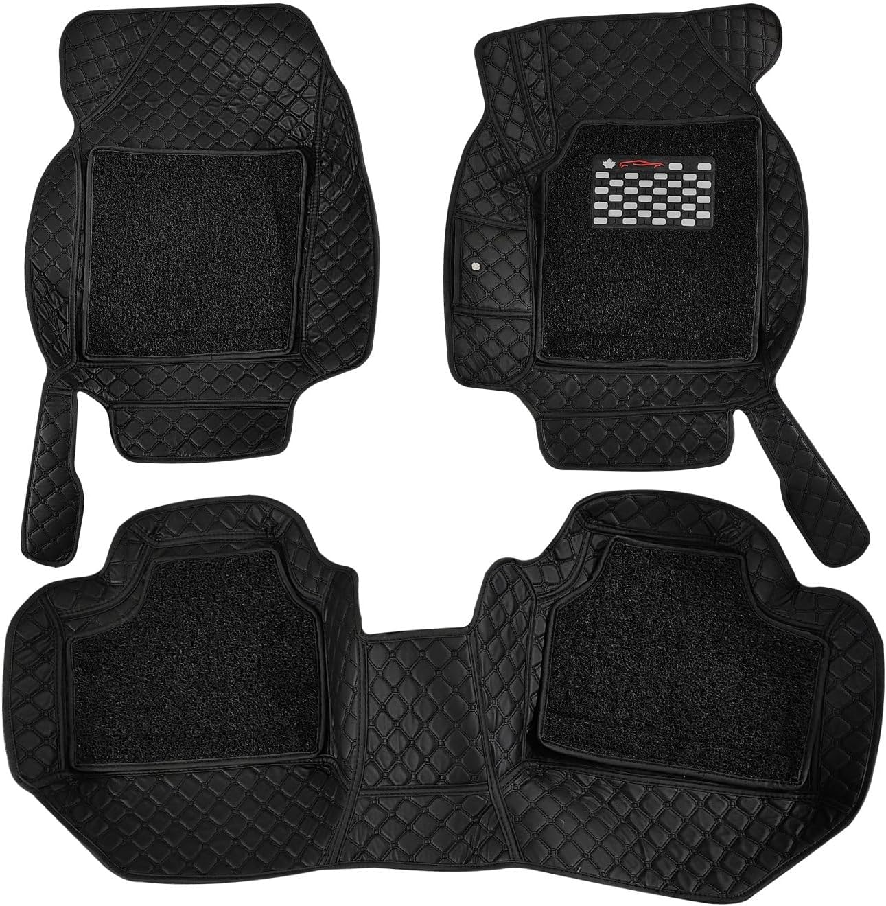 Vahan Expo Premium 7D Car Mat Full Set for Chevrolet Beat (2009-2018)|| Luxury Leather Double-Stich 7D Car Floor Mat Complete Set || 100% Waterproof and Washable || Full Black