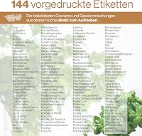 Samolepiace etikety na korenie comforder, 336 ks, s čiernou fixkou – nálepky na dózy na korenie do kuchyne 8