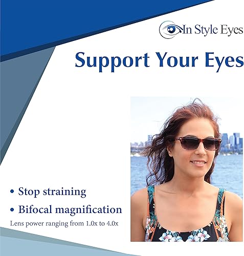 Miniatura 2 de In Style Eyes Seymore - Lentes de sol bifocales retro, montura completa, montura rectangular, lentes asféricas no polarizadas