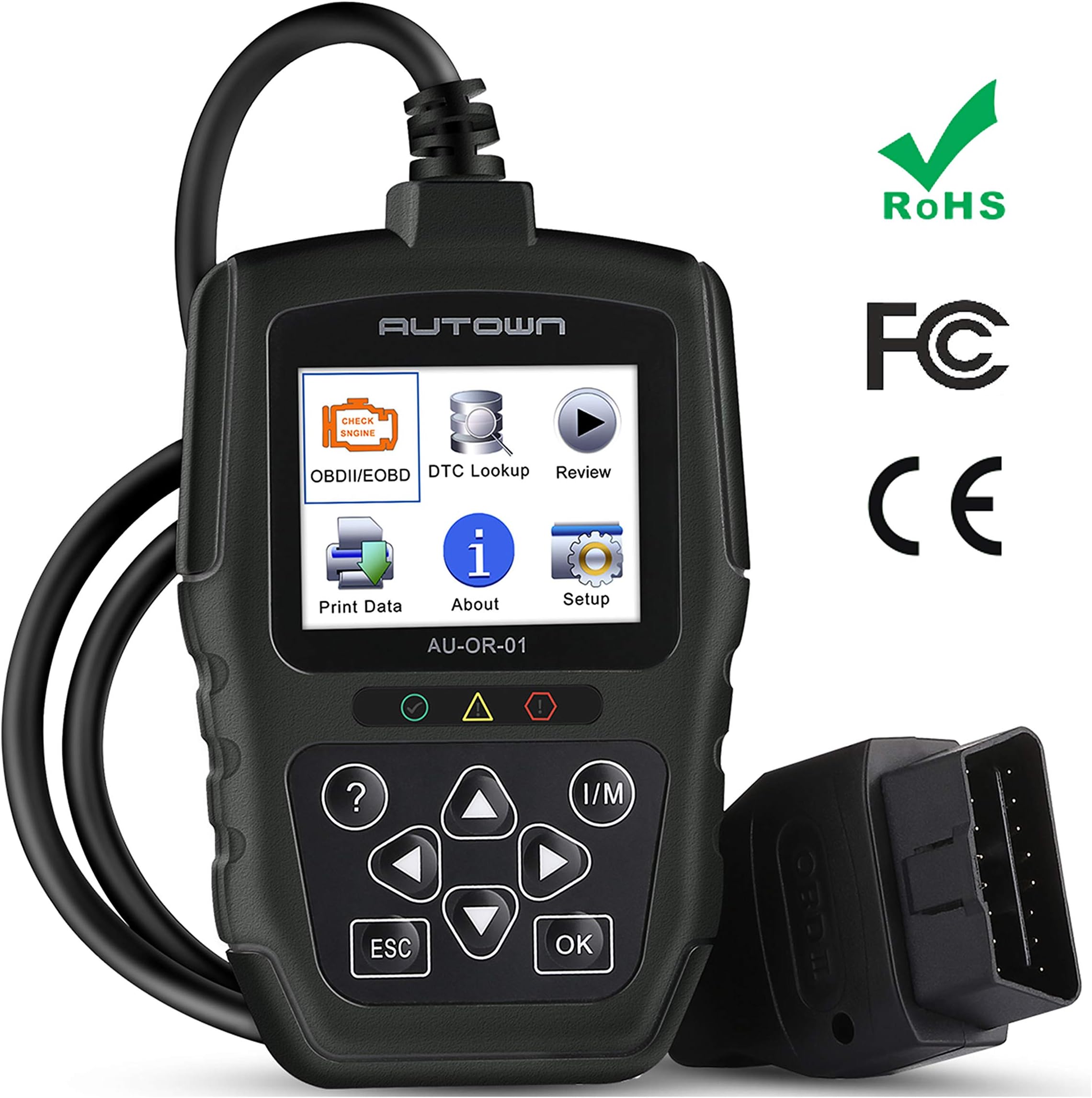 AUTOWN OBDII Universal Code Scanner and Diagnostic Tool with Automotive Fault Code Reader (CAN OBDII EOBD Scan Tool)