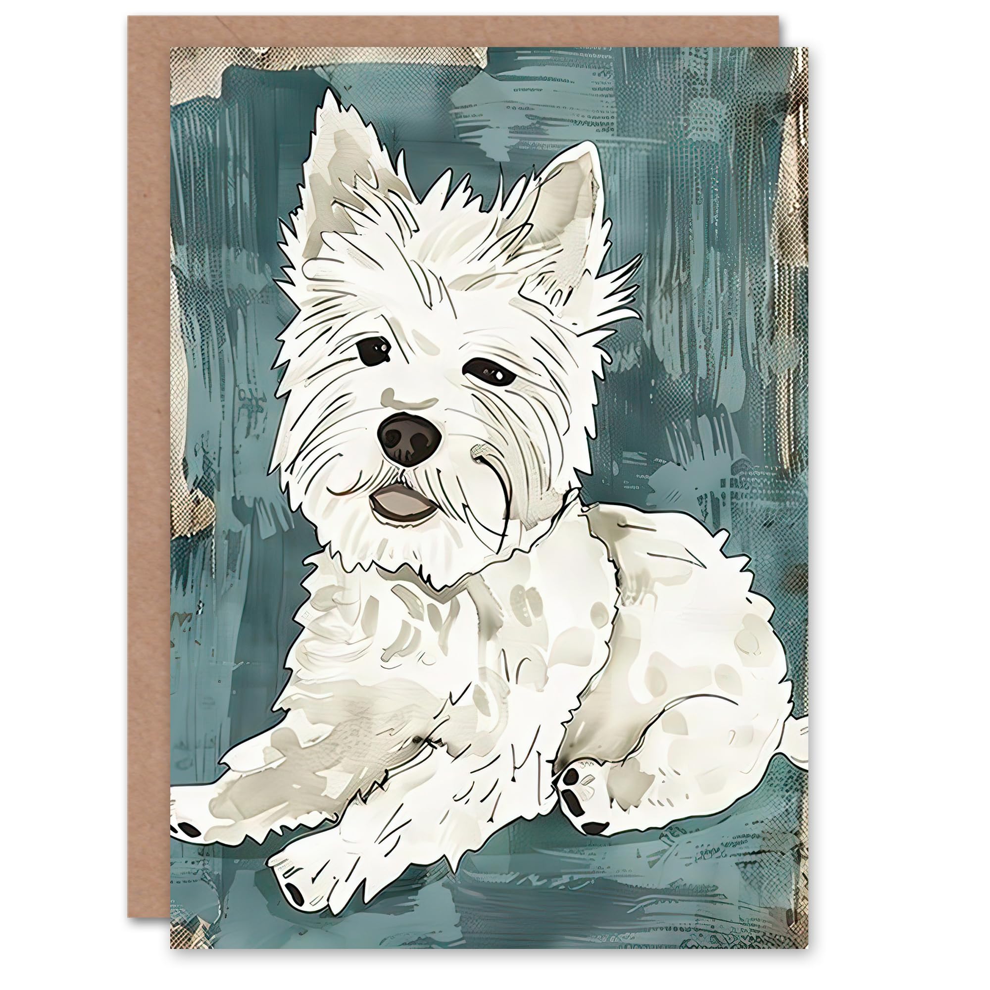 Artery8 Greeting Card White West Highland Terrier Portrait Birthday Card