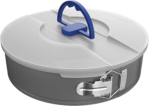 Springform - Molde con tapa, antiadherente de 10 pulgadas para hornear tarta de queso con tapa a presión, antideformación de acero al carbono