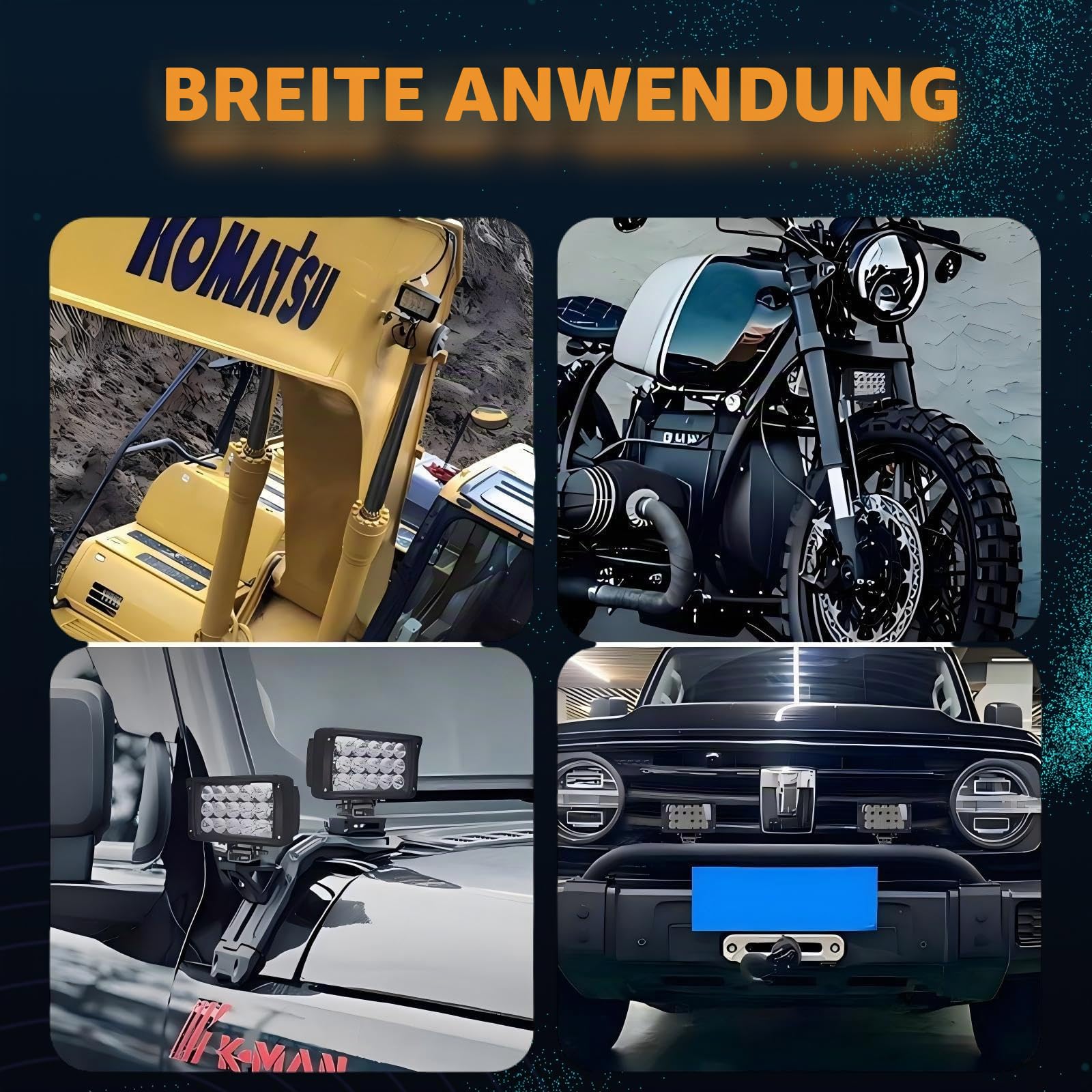 Led Arbeitsscheinwerfer,2x45w Scheinwerfer 12v 24v LED Zusatzscheinwerfer Arbeitslicht Flutlicht Offroad Traktor Auto Suv Atv