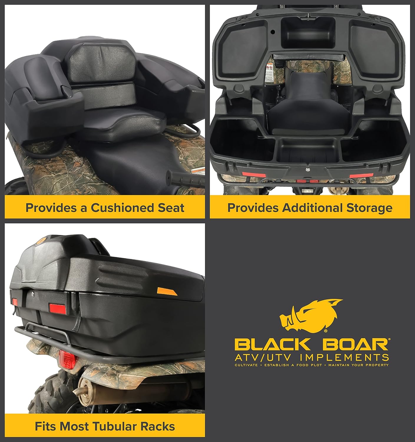 Flаѕh Dеаlѕ - 50% оƒƒ Black Boar (66010) ATV Rear Storage Box and Lounger-Integrated Lock Helps Deter Theft-Mounting Hardware Included-Easily Mountable to Most Tubular Racks Suреr Bіg Clеаrаnсе! Black Boar (66010) ATV Rear Storage Box and Lounger-Integrated Lock Helps Deter Theft-Mounting Hardware Included-Easily Mountable to Most Tubular Racks
