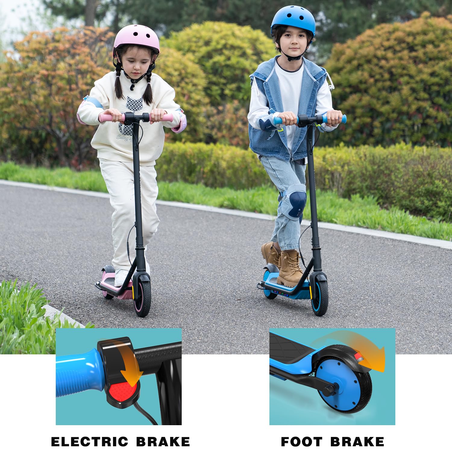 EVERCROSS E6 Monopattino Elettrico Bambini dai 6 ai 12 Anni, Tre Modalità Velocità, Batteria Alta Capacità 21,6V/5,2AH, Motore 150W, Velocità Sicurezza 8-16KM/H, Autonomia 15KM, Leggero e Portatile