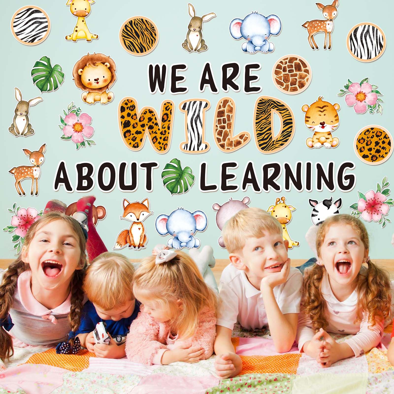 Pinnwand-Dekoration Dschungeltiere 74-tlg – Niedliche Tiere Für Klassenzimmer & Kindergarten